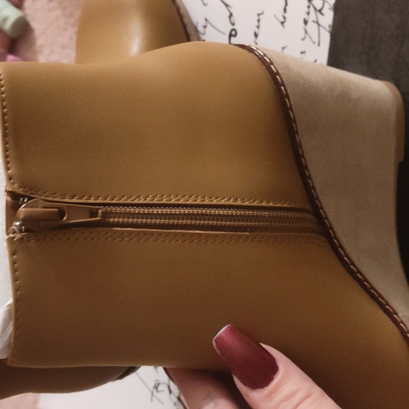 Kensie hatley  Tan Wedge Ankle Boots - Picture 5 of 7